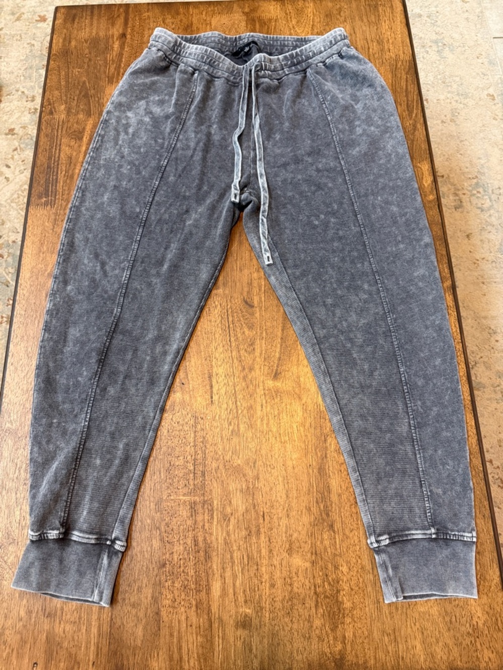 Jane and Delancey Washed Gray Drawstring Jogger Pants